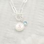 Mother Of Pearl Initial Birthstone Statement Necklace, thumbnail 2 of 11
