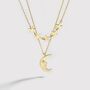 Gold Plated Five Star And Moon 50th Birthday Necklace, thumbnail 2 of 5