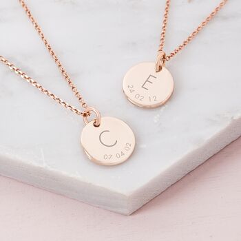 Personalised Initial And Date Necklace, 3 of 12