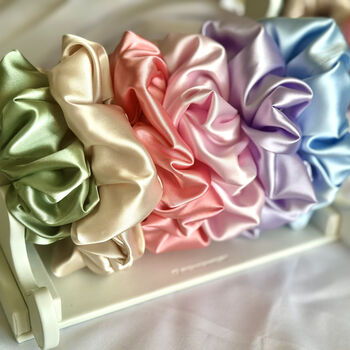 Strong Jumbo Wide Band Satin Scrunchies 'Pastels', 3 of 5