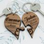 Personalised Always And Forever Couples' Jigsaw Keyrings, thumbnail 1 of 4