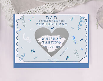 Personalised Father's Day Gift Scratch Voucher With Blue Confetti Design, 3 of 3