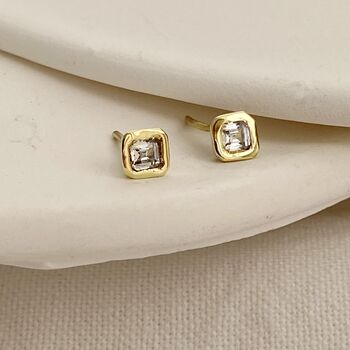Cushion Cut Diamond Earrings On Sterling Silver, 5 of 6