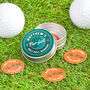 Personalised Colourful Golf Ball Marker Set In Tin, thumbnail 1 of 3