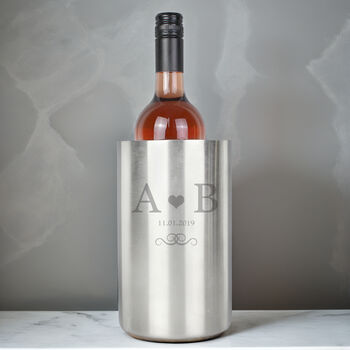 Monogram Stainless Steel Personalised Wine Cooler, 4 of 4