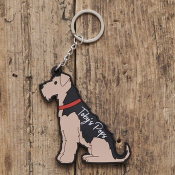 Airedale / Welsh Terrier Keyring Personalised Option, 2 of 4