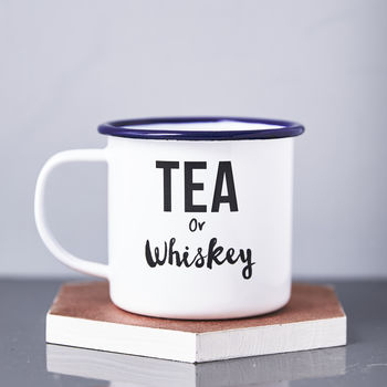 Enamel 'Tea Or Whiskey' Personalised Mug, 3 of 3