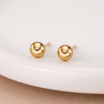Solid 9ct Gold Ball Stud Earrings – 6mm, 2 of 7