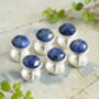 Blue Sapphire Shirt Studs In Sterling Silver Set Of Six, thumbnail 1 of 3