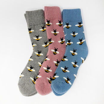 Cosy Bee Socks, Warm Socks, Walking Socks, 4 of 7