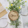 Personalised Round Wooden Place Name Setting, thumbnail 5 of 7