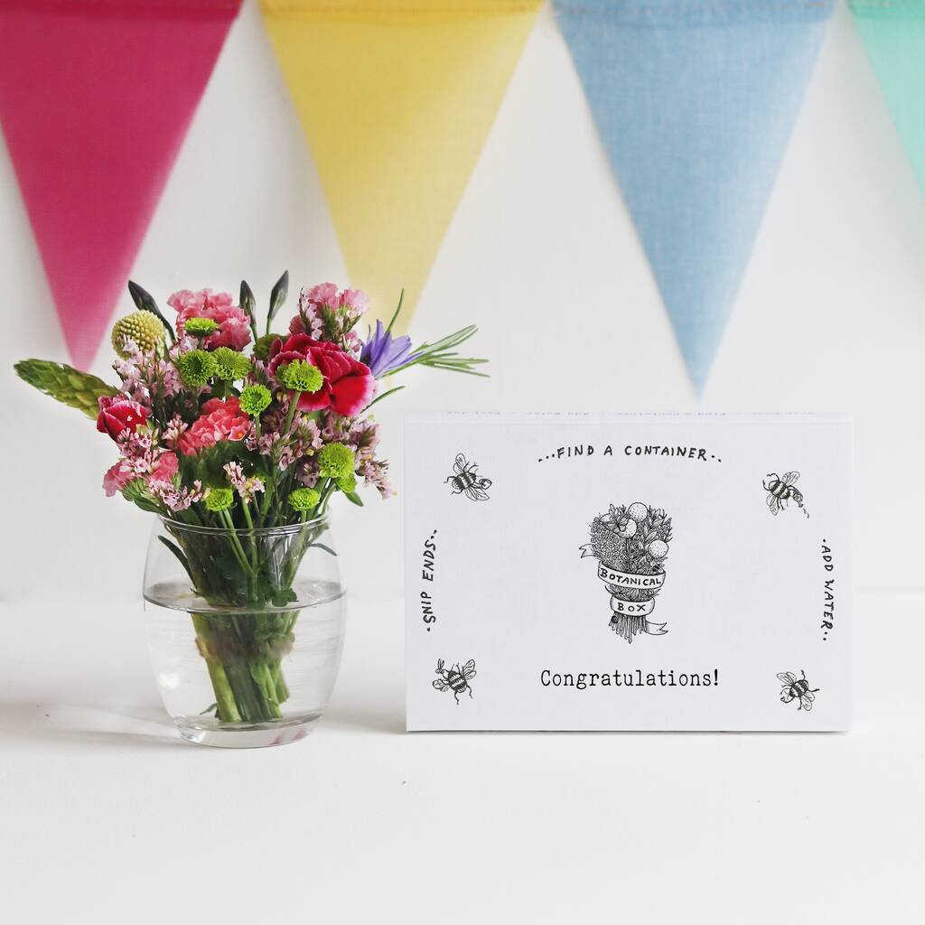 'Congratulations' Botanical Posy Flower Letterbox Gift, 1 of 8