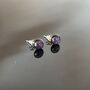 Purple Sparkly Fused Glass Sterling Silver Stud Earrings, thumbnail 4 of 9