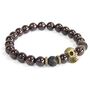 Bronze Skull Blood Stone Gemstone Bracelet, thumbnail 1 of 2