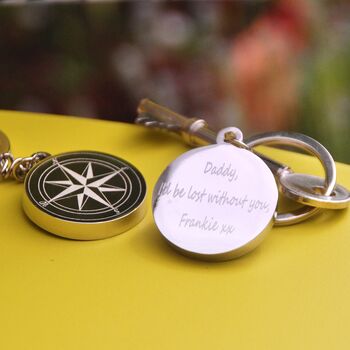 Personalised Silver Compass Keyring, 2 of 8