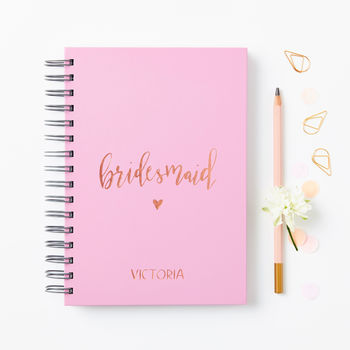 Personalised Script Bridesmaid Notebook, 2 of 10