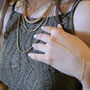 Dainty Beaded Link Chain Gold Plated Bracelet And Ring, thumbnail 4 of 6