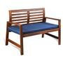 Navy Blue Water Resistant Garden Bench Seat Pad, thumbnail 1 of 5