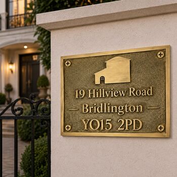 Traditional Engraved House Name And Number Address Plaque, 2 of 8