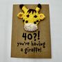 Personalised Age Giraffe Crochet Birthday Card Handmade, thumbnail 1 of 11