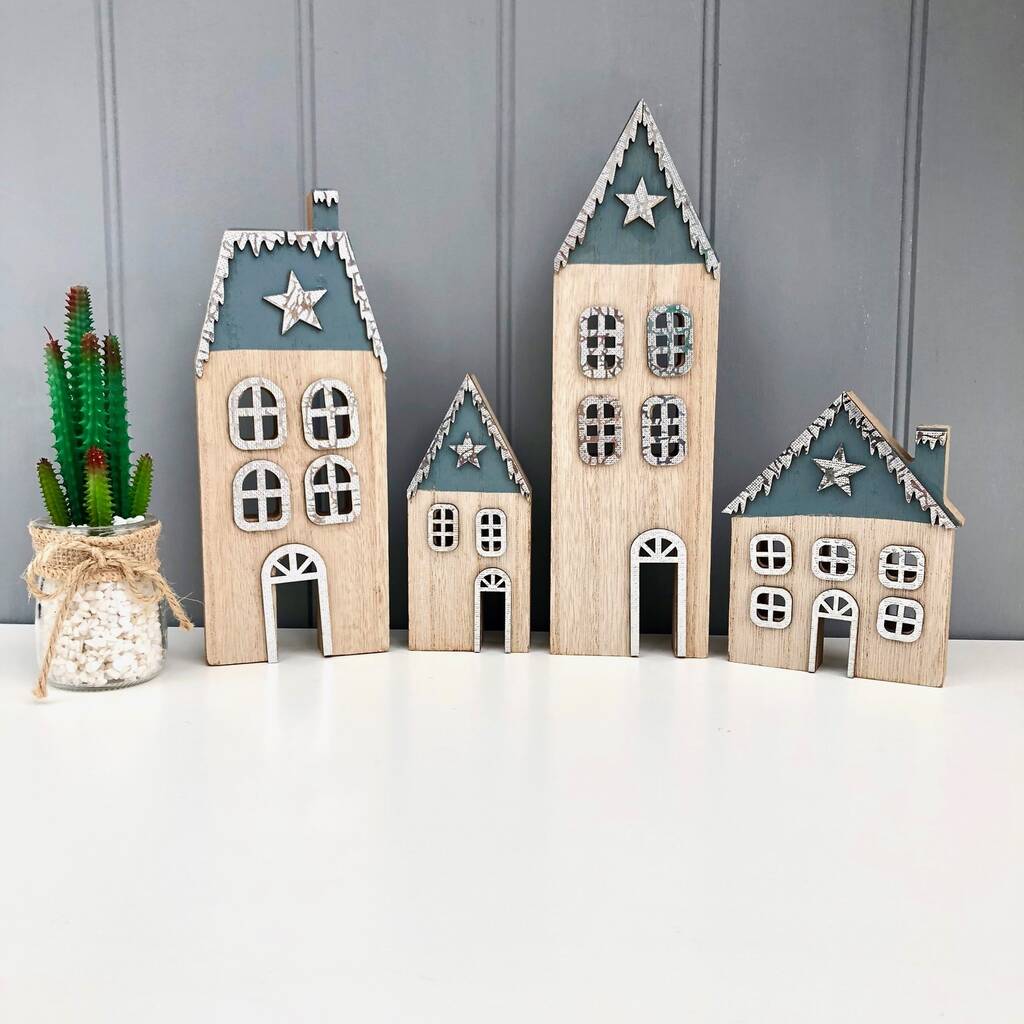 Christmas Wooden House Decoration By Pink Pineapple Home & Gifts ...