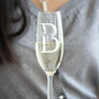 Floral Initial Champagne / Prosecco Flute, thumbnail 1 of 6