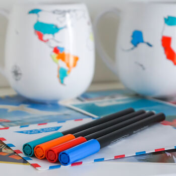 USA Map Colour In Mug With Ceramic Colouring Pen, 7 of 8