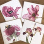Bumble Bees And Floral Blank Botanical Art Cards, thumbnail 2 of 6