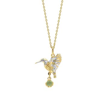 Gold Plated Sterling Silver Kingfisher Crystal Necklace, 2 of 5