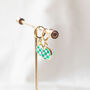 Green And White Checkerboard Earrings, thumbnail 5 of 8