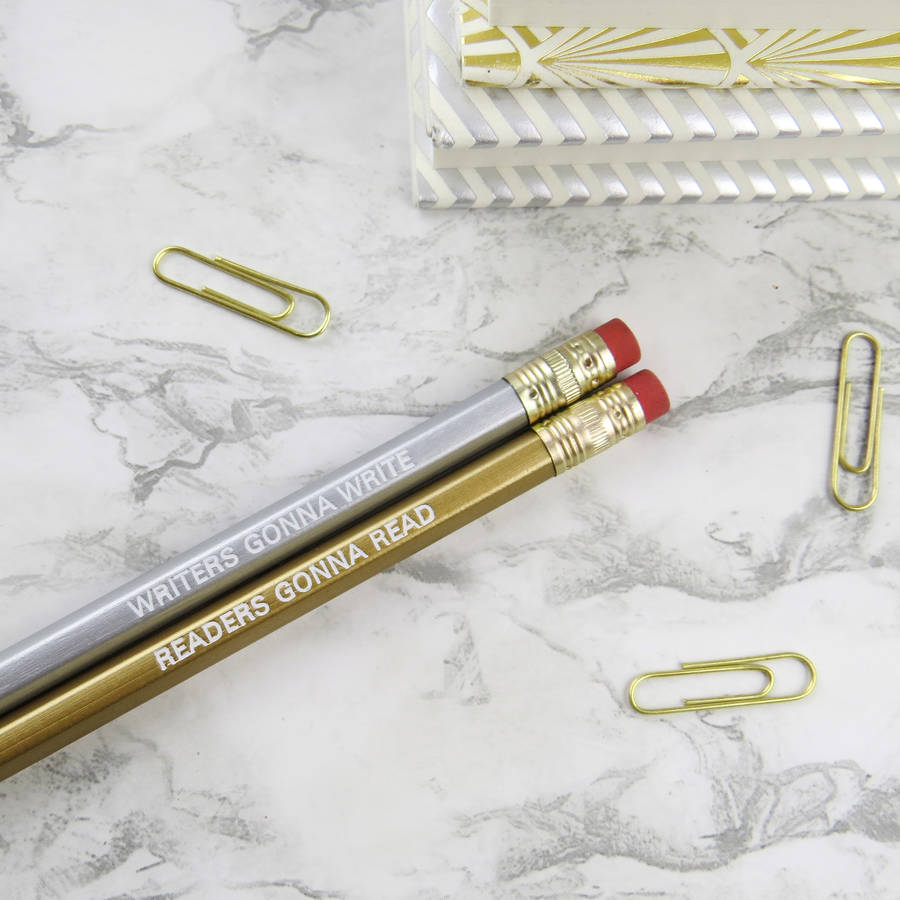 Readers And Writers Metallic Pencil Set By Literary Emporium