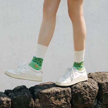 Unisex Organic Cotton Socks, Mountains Socks, Natural, 2 of 2