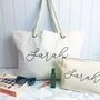 Personalised Rope Beach Bag And Accessories Bag, thumbnail 7 of 12