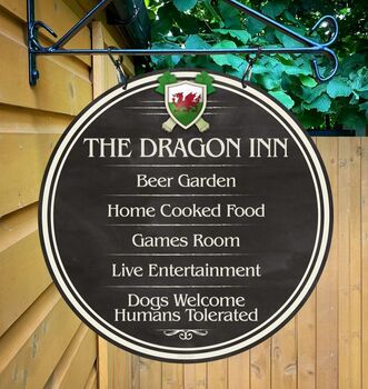 Dragon Inn Personalised Home Pub Sign Man Cave Sign, 2 of 9