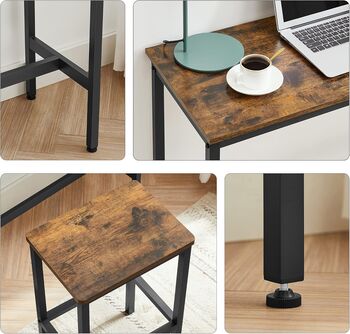 Dining Table Set Bar Stools Industrial Steel Frame, 7 of 10