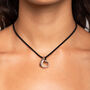 Wave Silver Pendant Cord Necklace In Rhodium Plated Sterling, thumbnail 4 of 7