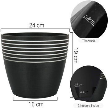 Contemporary Stripe Pattern Indoor Planter Flower Pot, 10 of 12