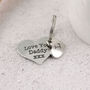 Daddy Gift From Child Personalised Pocket Heart Keyring, thumbnail 9 of 9