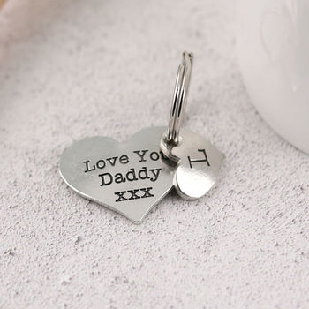 Daddy Gift From Child Personalised Pocket Heart Keyring, 9 of 9