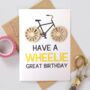 Funny 'Have A Wheelie Great Birthday' Card, thumbnail 1 of 2
