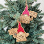 Personalised Christmas Eco Gnome Gonk Sign Decoration, thumbnail 4 of 7