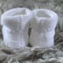 White Knitted Baby Booties, thumbnail 3 of 7
