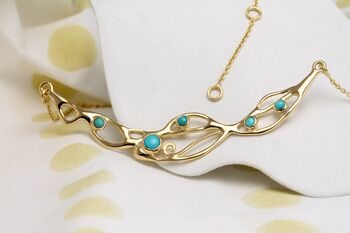 Gold And Turquoise Necklace, 3 of 10