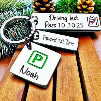 Driving Test Keyring, Personalised Silver First Car Keychain, 2 of 5