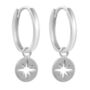 Sterling Silver North Star Huggie Earrings, thumbnail 1 of 6