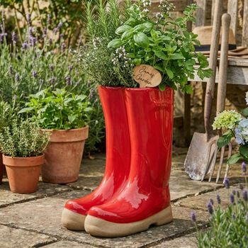 Personalised Large Welly Boots Plant Pot Gift, 7 of 12