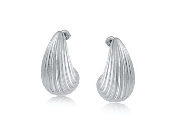 Silver Plated Anastasia Ripple Effect Stud Earrings, 2 of 3