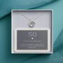 50th Birthday Sterling Silver Ring Necklace, thumbnail 1 of 7