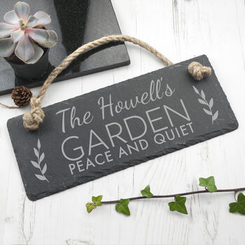 Personalised Our Garden Slate Hanging Sign, 4 of 6