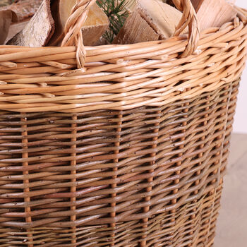 Unpeeled Log Basket With Lining, 8 of 9